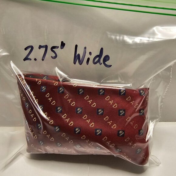 Dad Graphic Patterned Red Blue Necktie Men Neck Tie - Picture 9 of 9